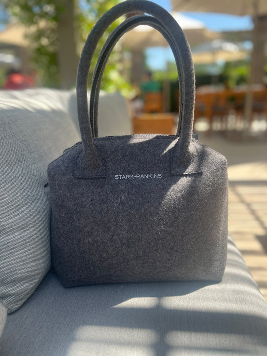 Stark-Rankins Handcrafted Wool Felt Handbag - Charcoal Grey
