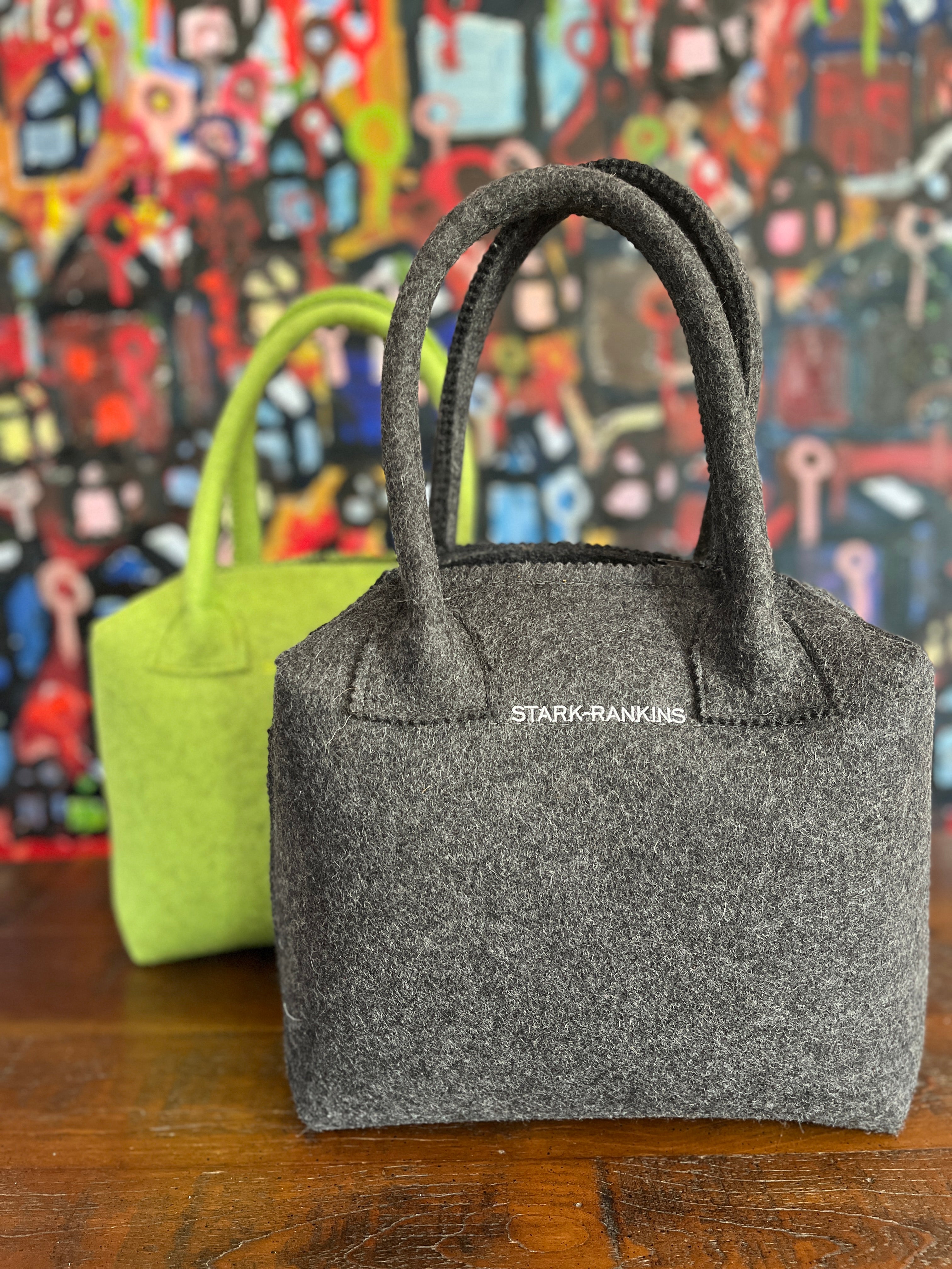 Grey color handbags deals